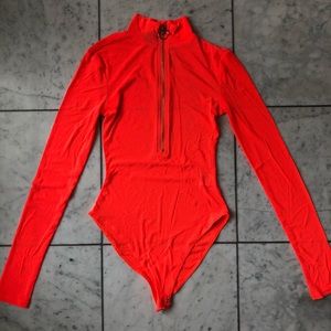 Forever 21 Neon Orange Bodysuit